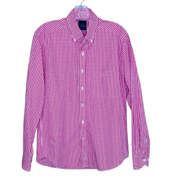 Tailorbyrd Collection Button Down Shirt Gingham Check Pattern Mens Size Small - Picture 2 of 6